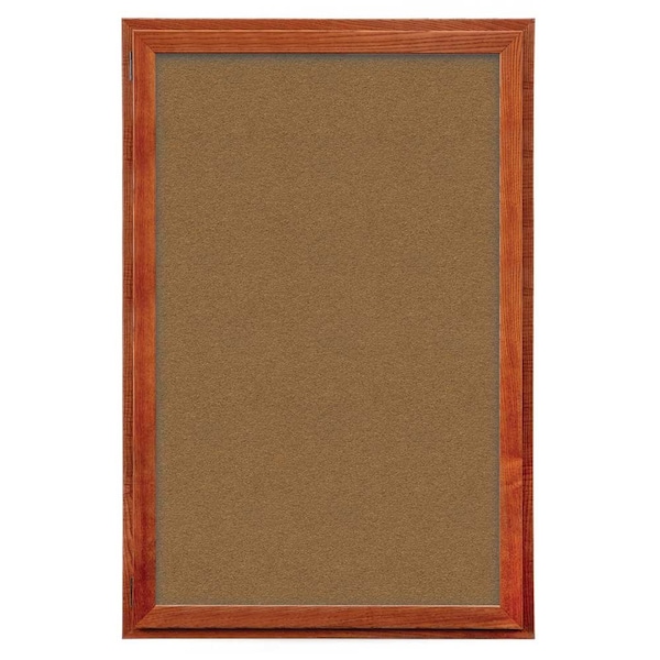 Indoor Enclosed Combo Board, 72"x36", Satin Frame/Black & Buff